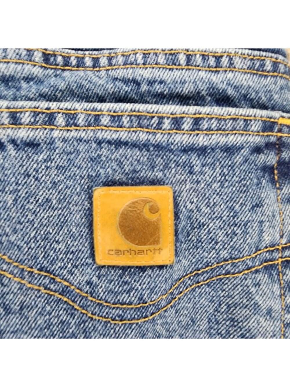 Carhartt Jeans Mens 33x36 Blue Flannel Lined Cotton Denim Relaxed Fit *Read* - Picture 11 of 16